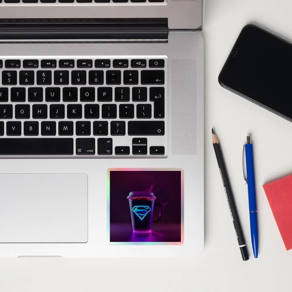 Supercharged Holographic Coffee Cup Sticker product image (10)