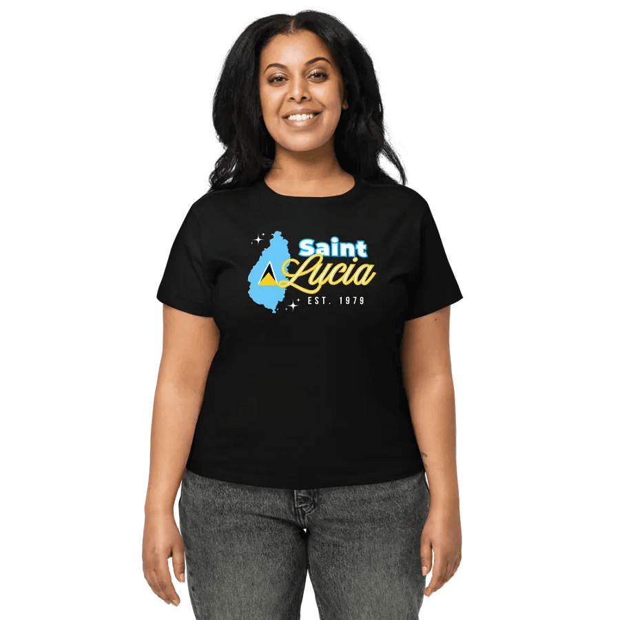 Saint Lucia Flag Island Women's Baby Tee product image (1)