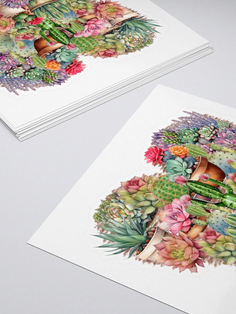 Cacti In A Heart Kiss Cut Sticker product image (5)