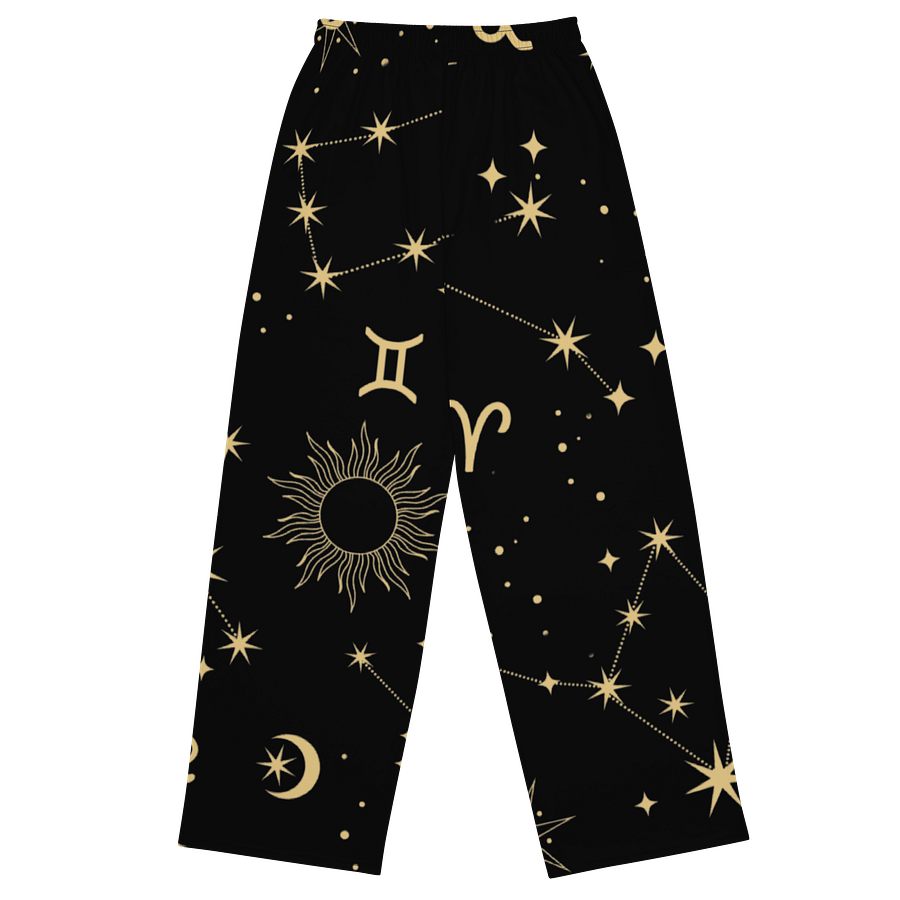Celestial Zodiac Wide-Leg Pants All-Over Print Astrology Lounge Pants for Spiritual & Star Sign Style product image (2)