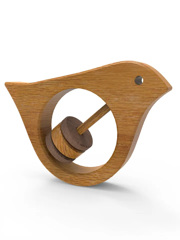 Bird Wooden Baby Rattle Toy | Digital Plans product image (1)