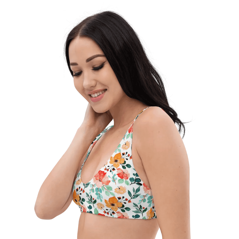 Watercolour Floral Pattern Padded Bikini Top product image (5)