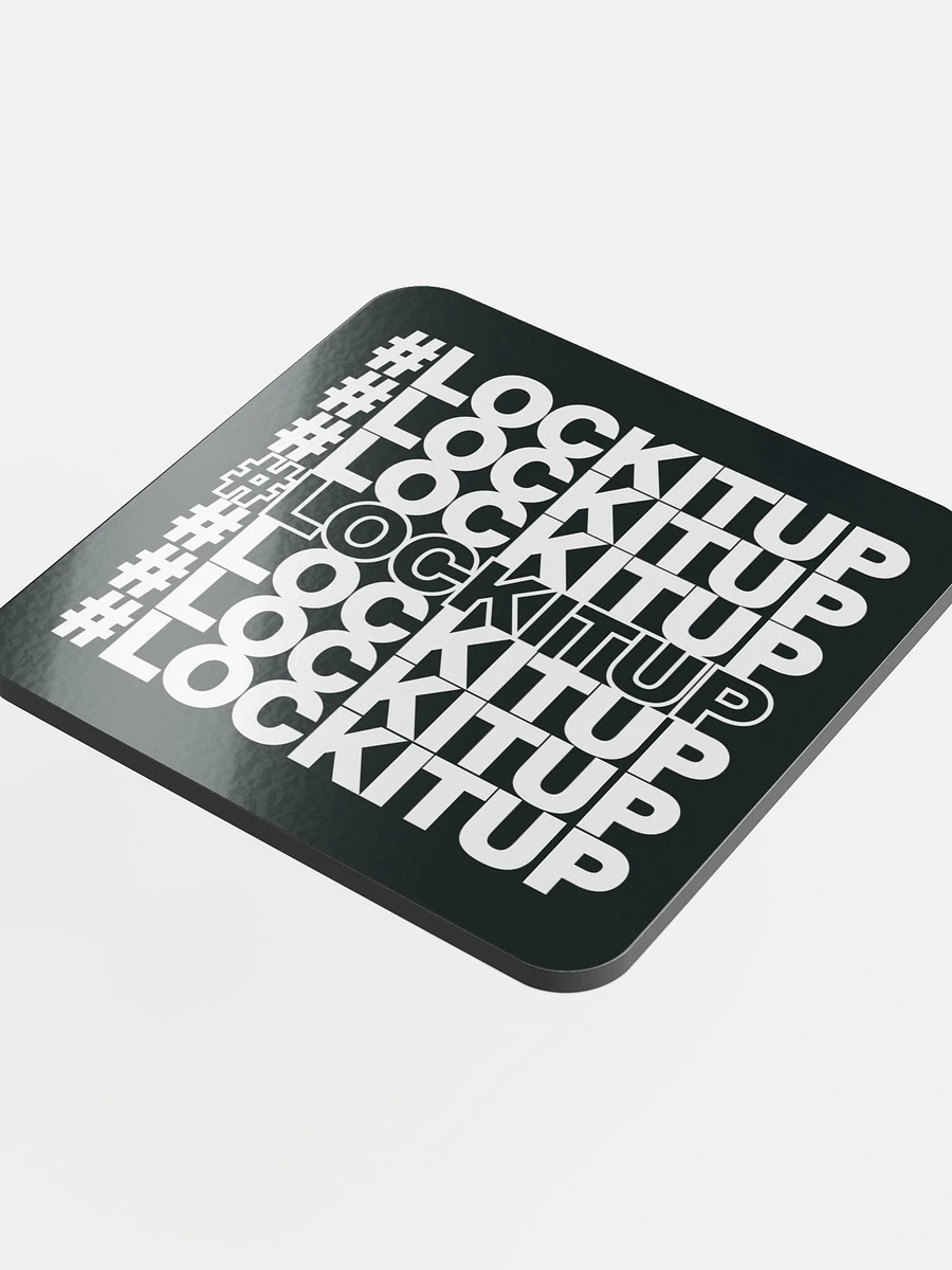 #LOCKITUP - Glossed Cork Coaster (Black) product image (4)