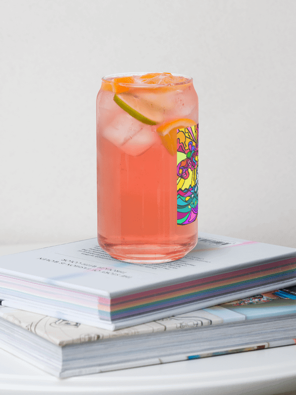 Vibrant Glass Can: A Fusion of Art and Function - Wave at Sunset product image (11)