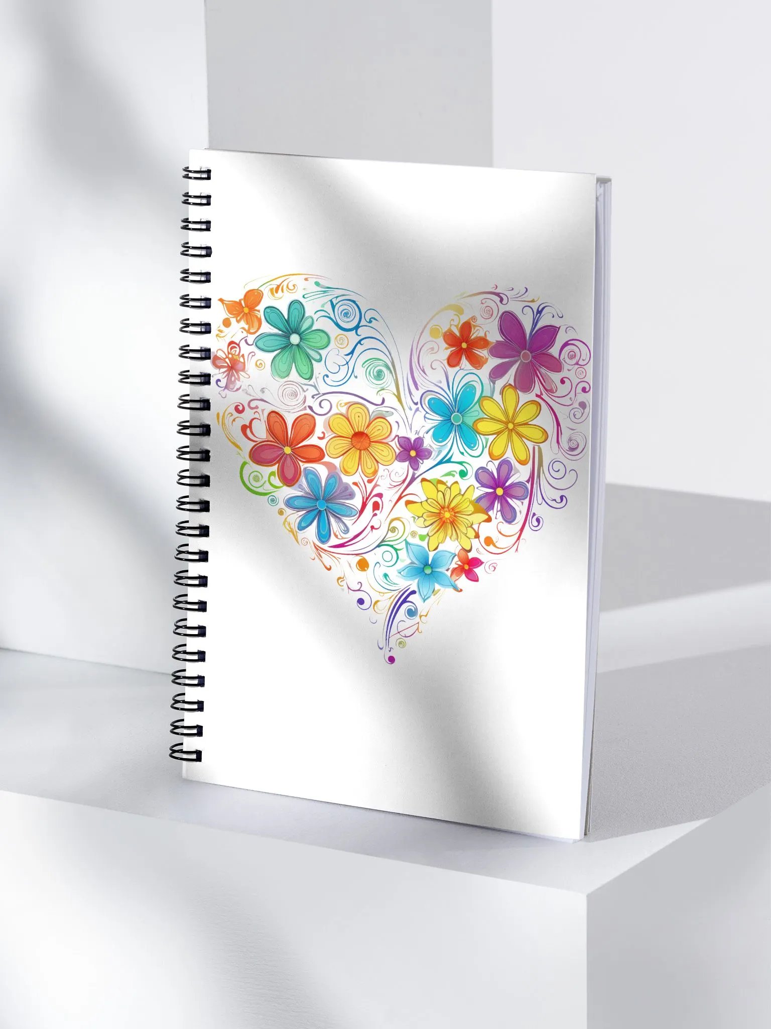 Floral Heart Rainbow Design Notebook product image (3)