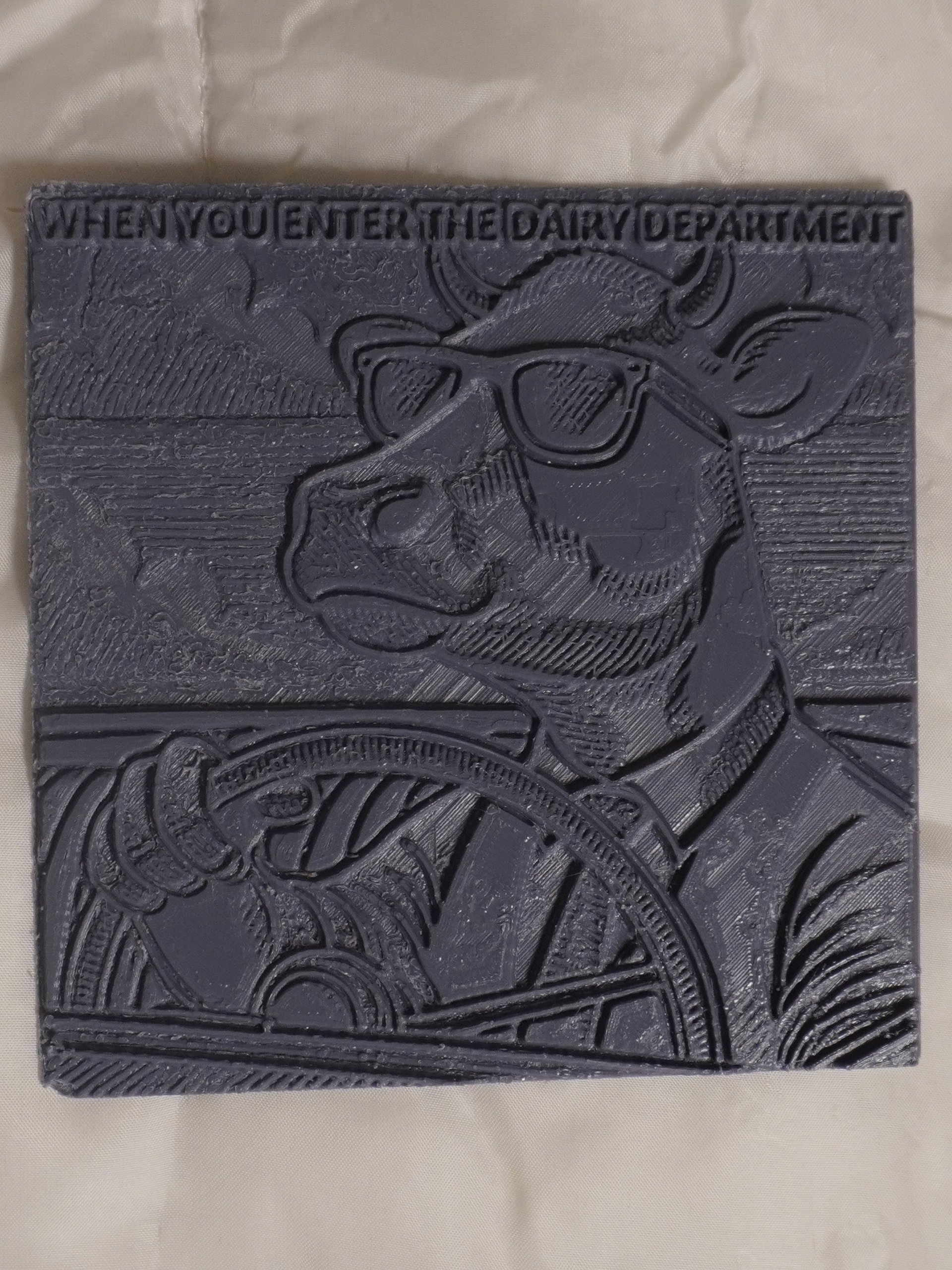 Cow Driving Car Plastic Meme Art Work product image (1)