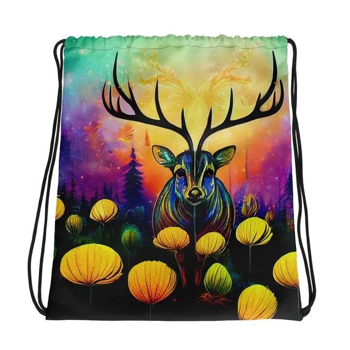 Mystical Deer All-Over Drawstring Bag product image (1)