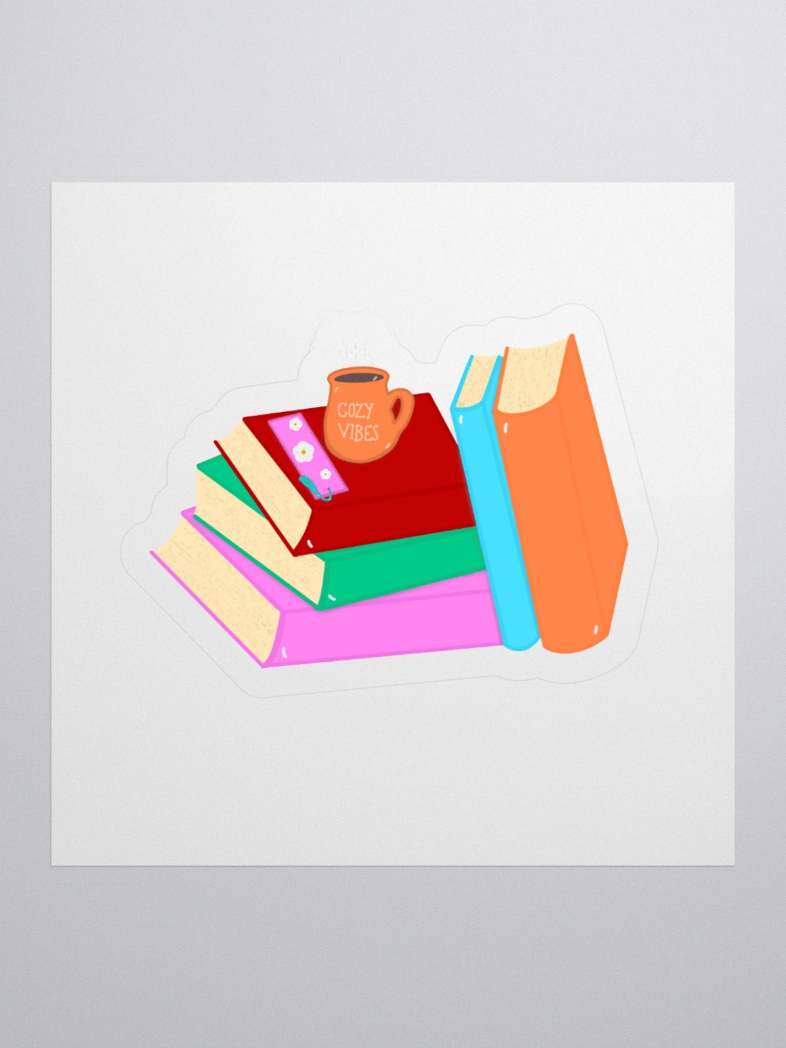 Cozy Book Lovers Sticker with no titles product image (1)