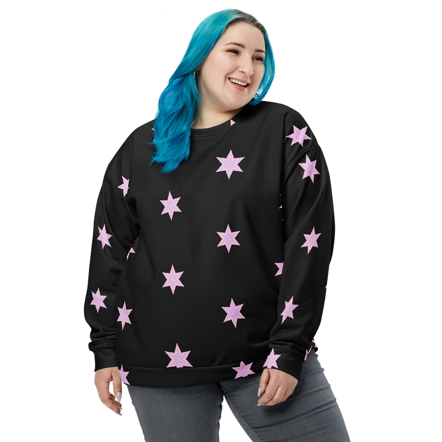 Abstract Repeating Pink Stars Unisex All Over Print Sweatshirt product image (10)