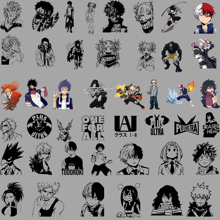 My Hero Academia SVG Bundle, Anime Svg, 45 Png, 250 Files, Anime Hero Svg, Png, Anime bundle Png, Anime Silhouette SVG, Anime Character product image (2)