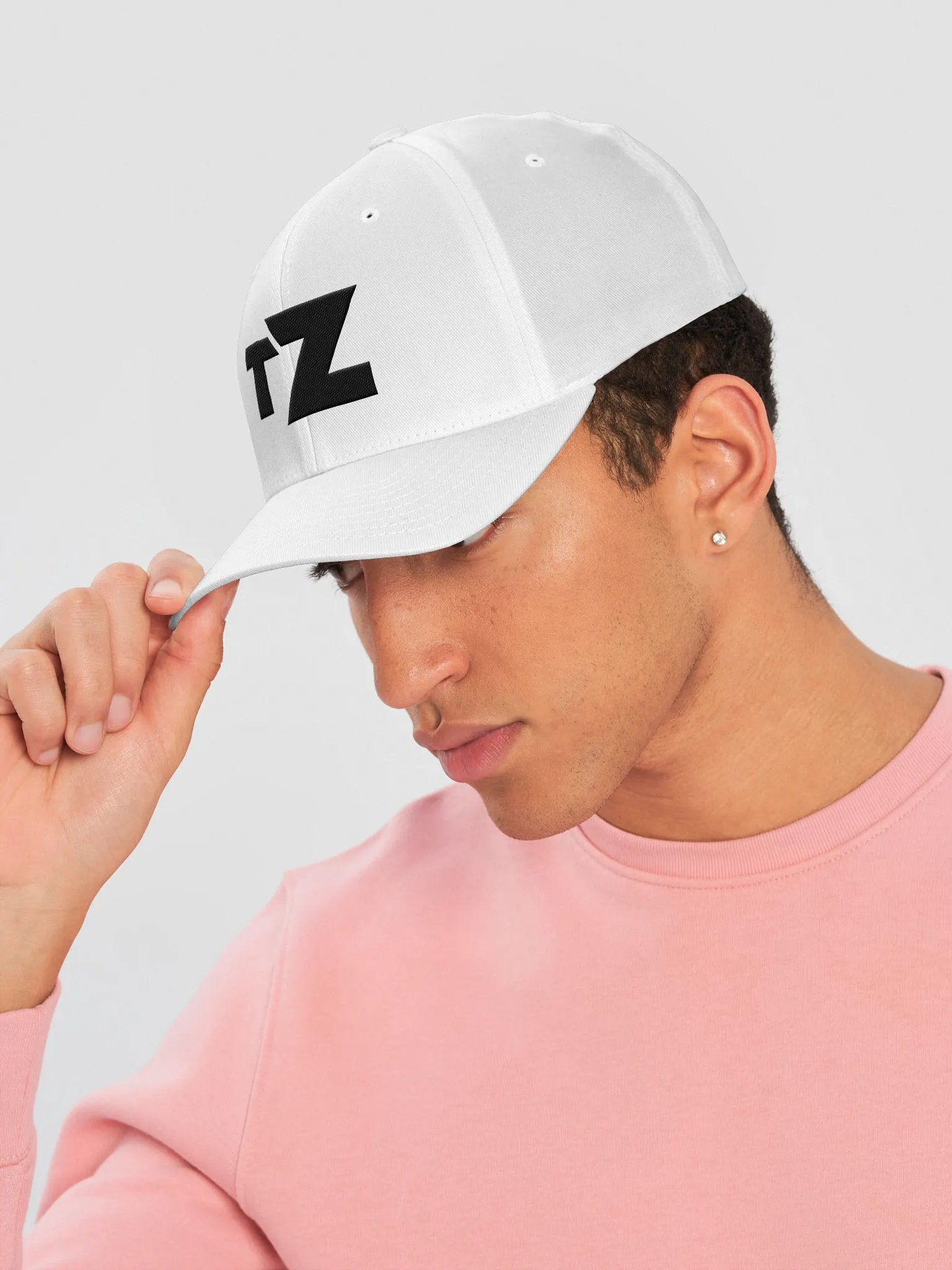 Team Zok Black on White Flexfit Stretch Cap product image (6)