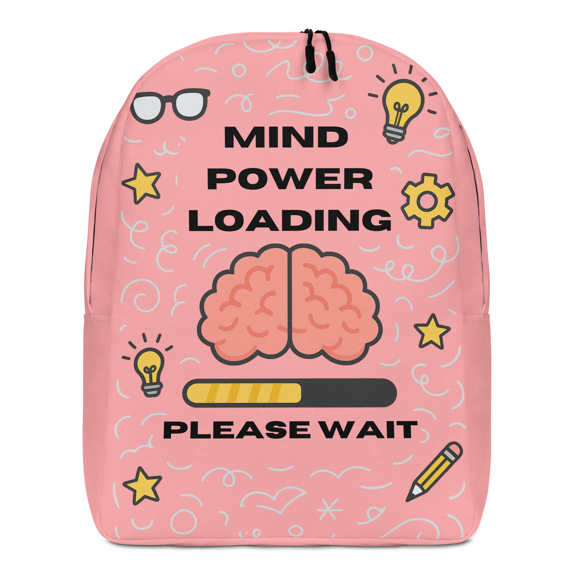 Mind Power Loading… Please Wait Backpack (Tropical Pink) product image (3)