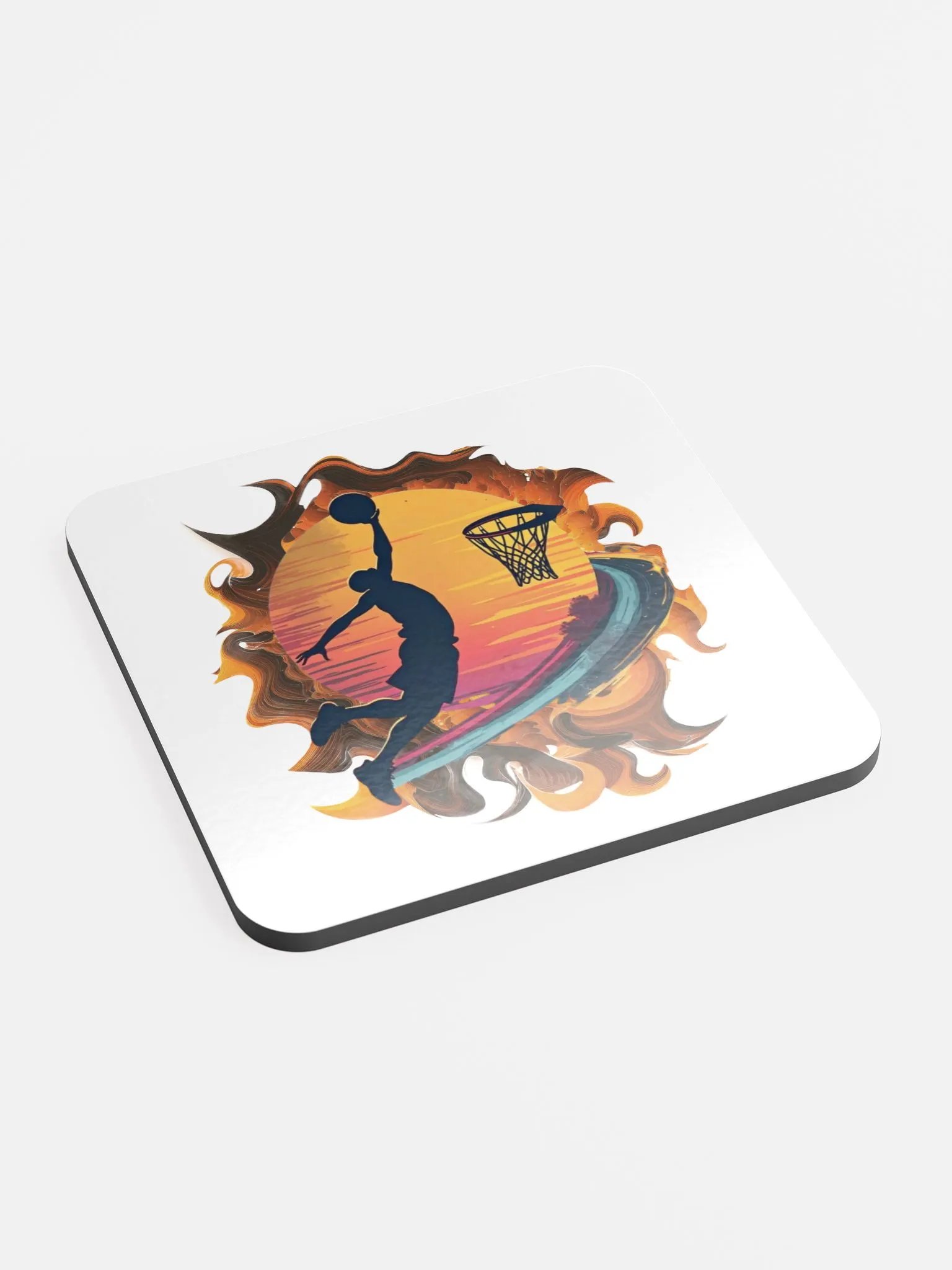 Space Shooter Basketball Sunset Slam Dunk Coaster Set product image (3)