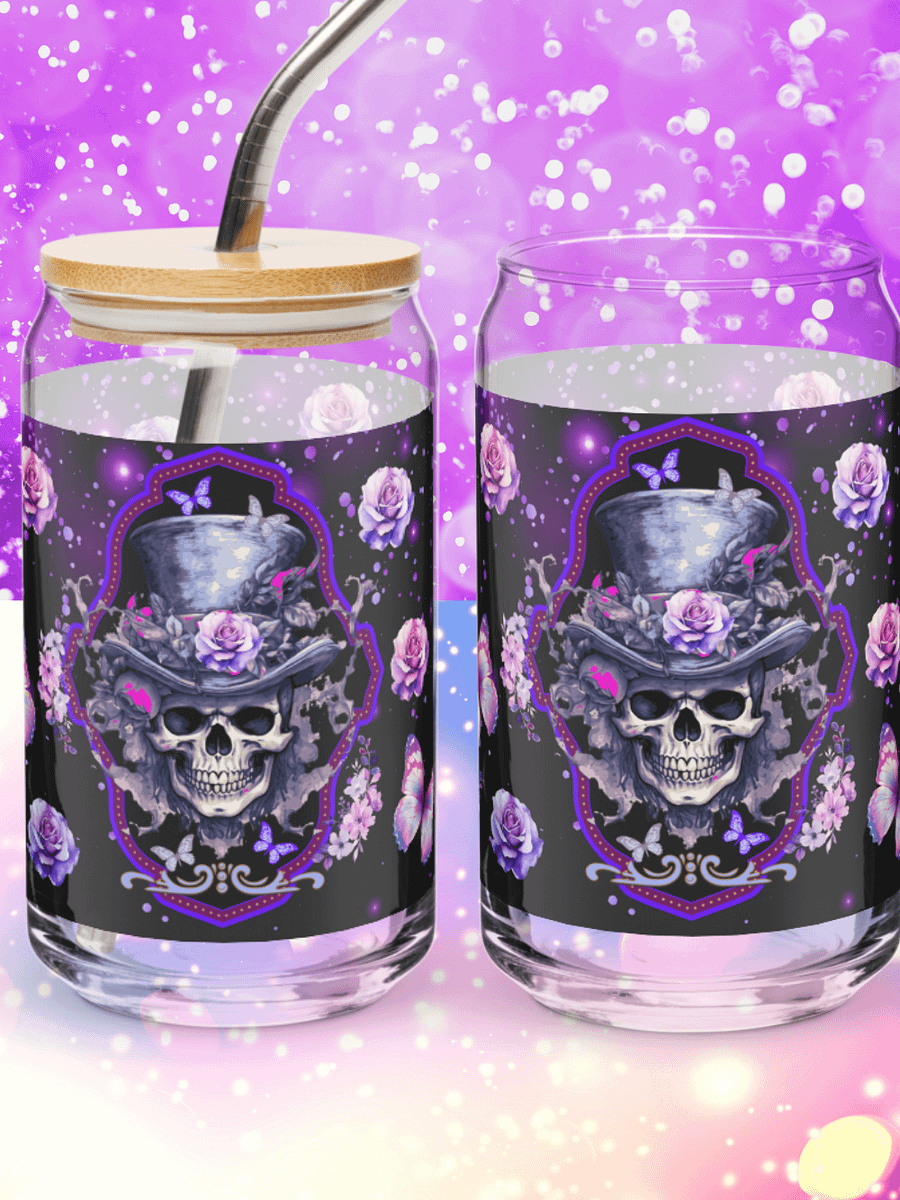 Gothic Rose Purple Skull Glass product image (1)