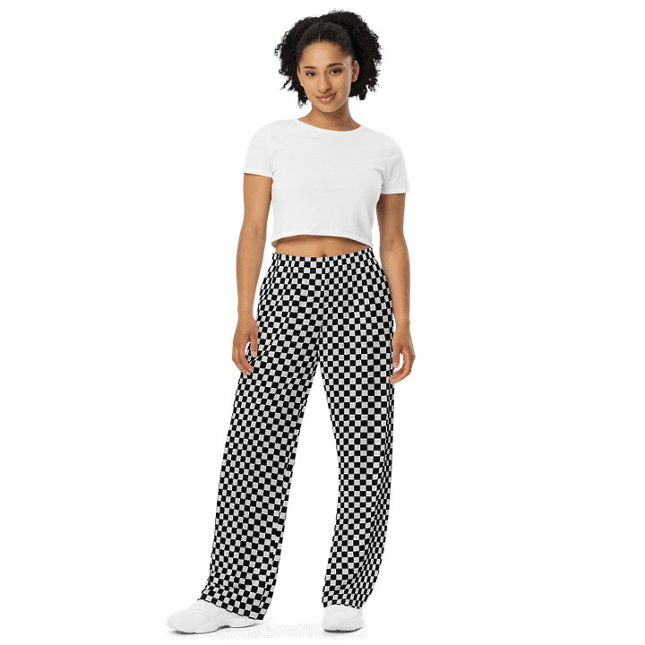 Black and Light Grey 2 Checkered Pants Unisex 2XS - 6XL Sizes product image (1)