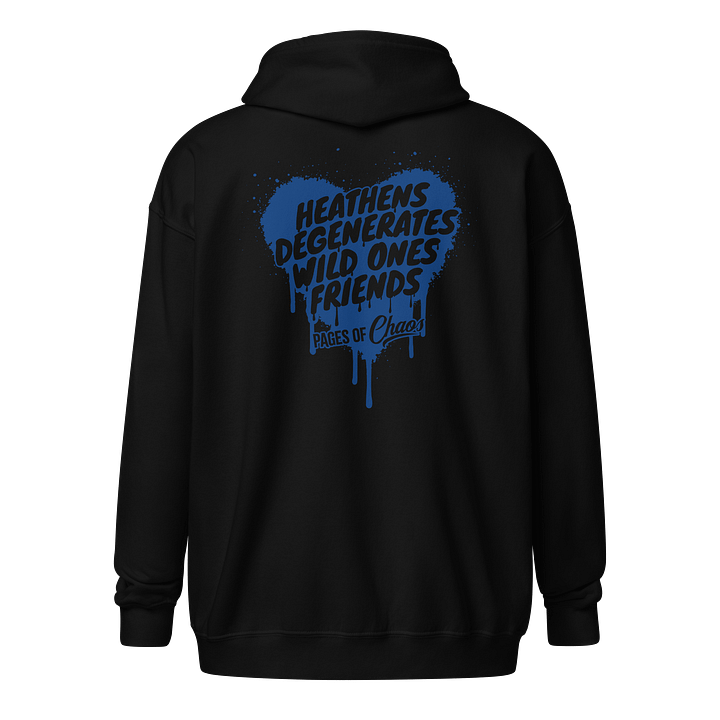 Heathens, Degenerates, Wild Ones, and Friends Zip Hoodie - Blue product image (2)