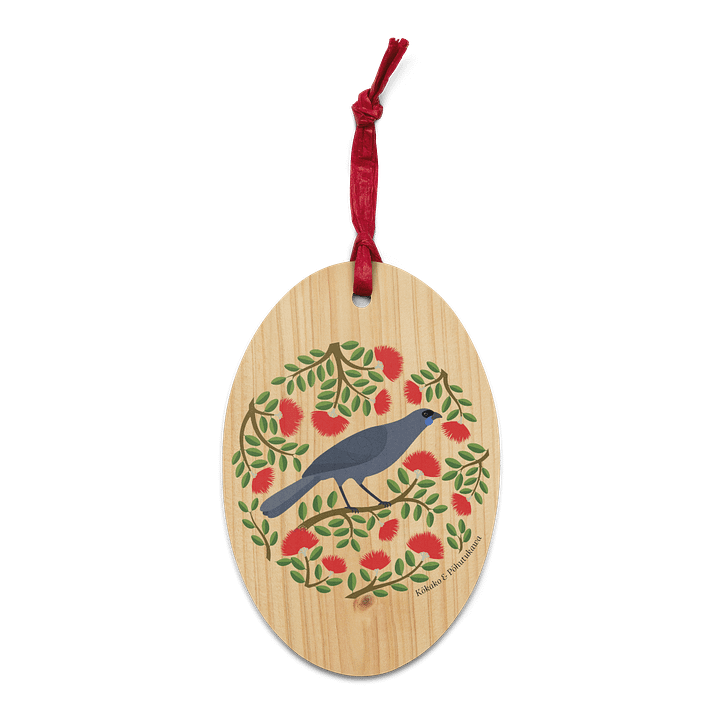 Kōkako in Pōhutukawa Wooden Ornament product image (2)