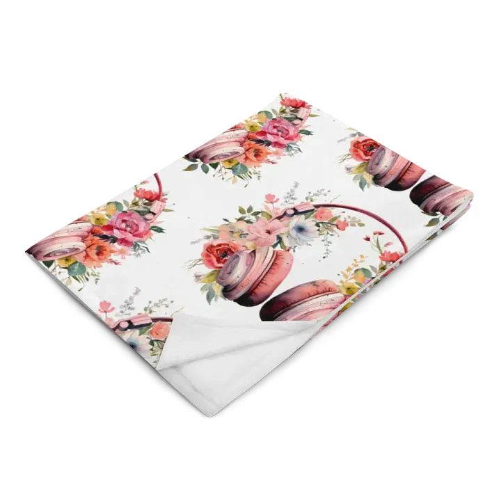 Headphones And Flowers Blanket product image (2)