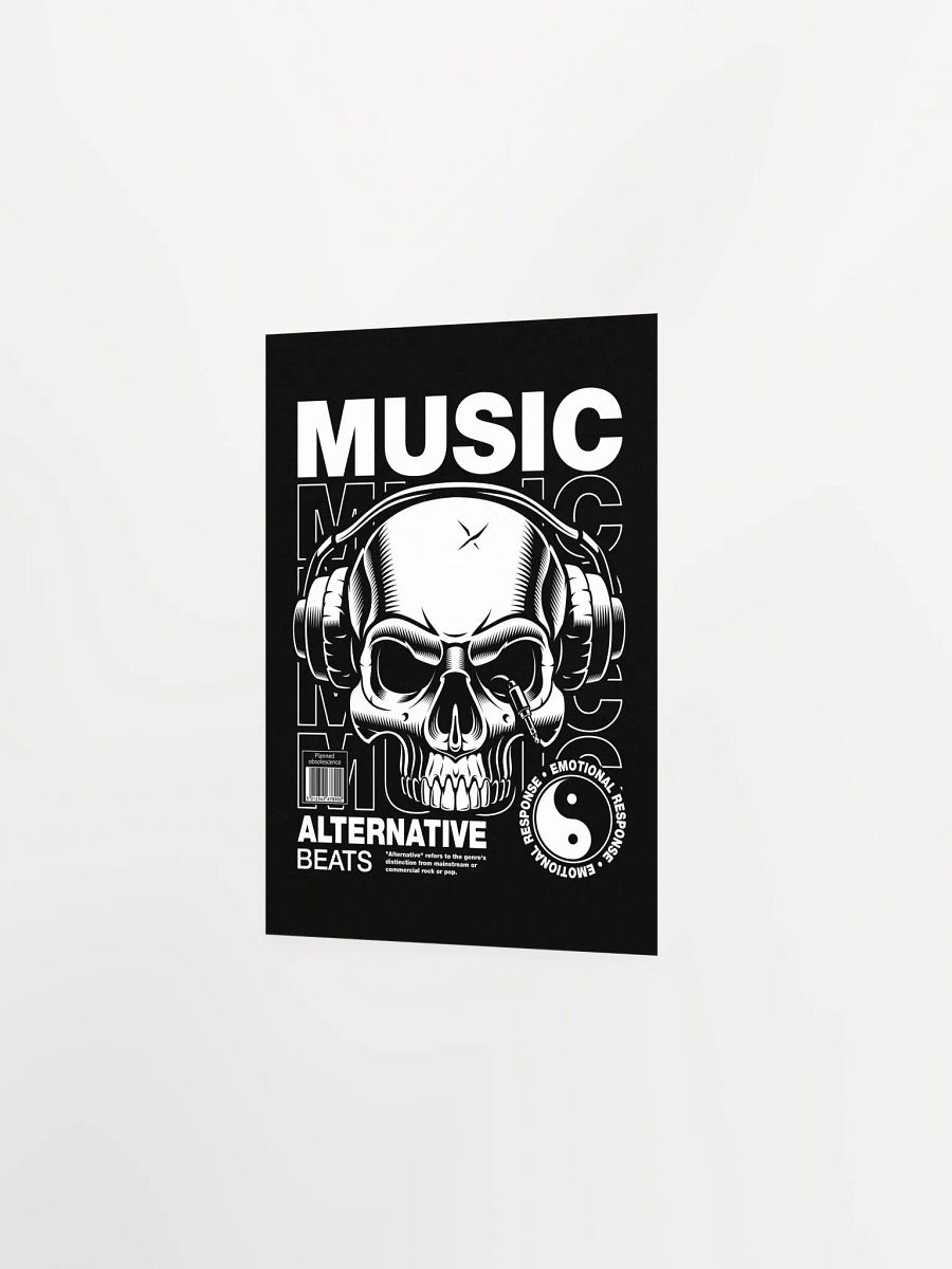 Skull & Headphones Poster: Retro Music-Inspired Art product image (11)