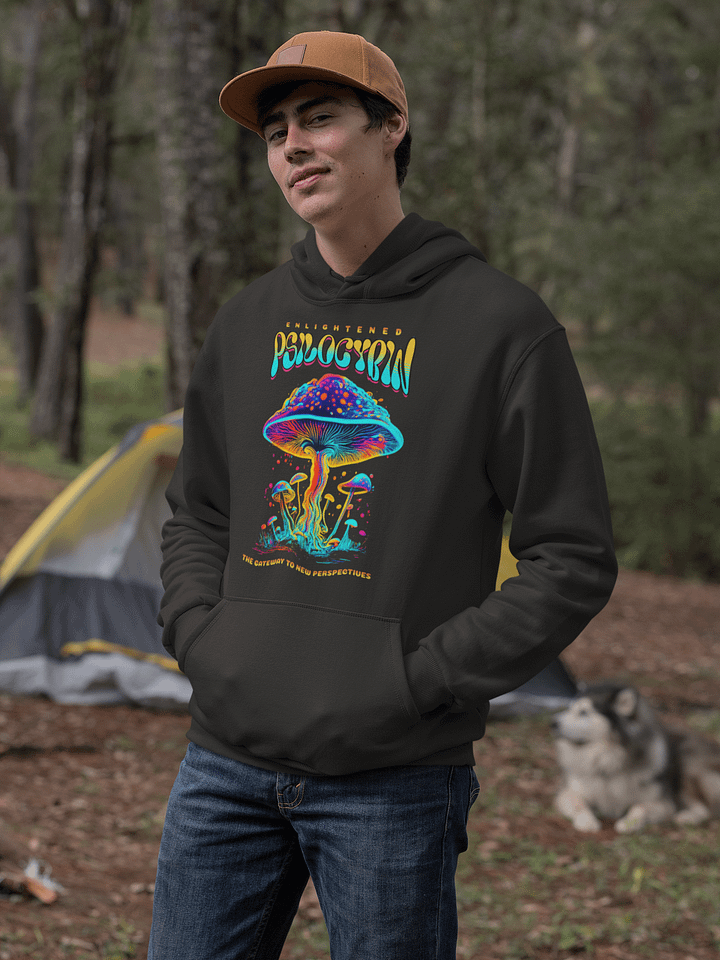 Enlightened Psilocybin Mushrooms - Gateway to New Perspectives - Premium Unisex Hoodie product image (2)