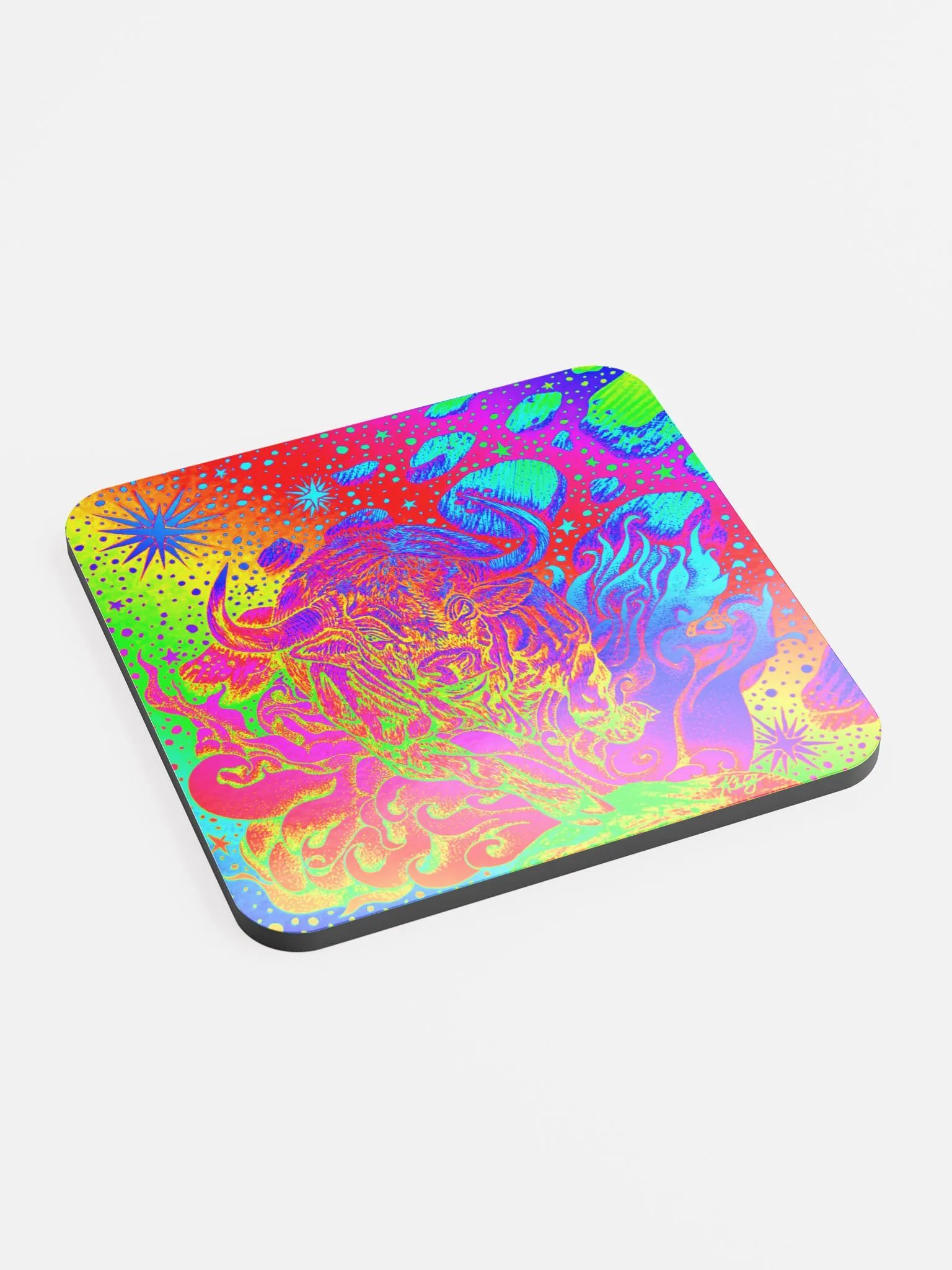 Limited edition Full Rainbow Taurus Zodiac coaster product image (2)