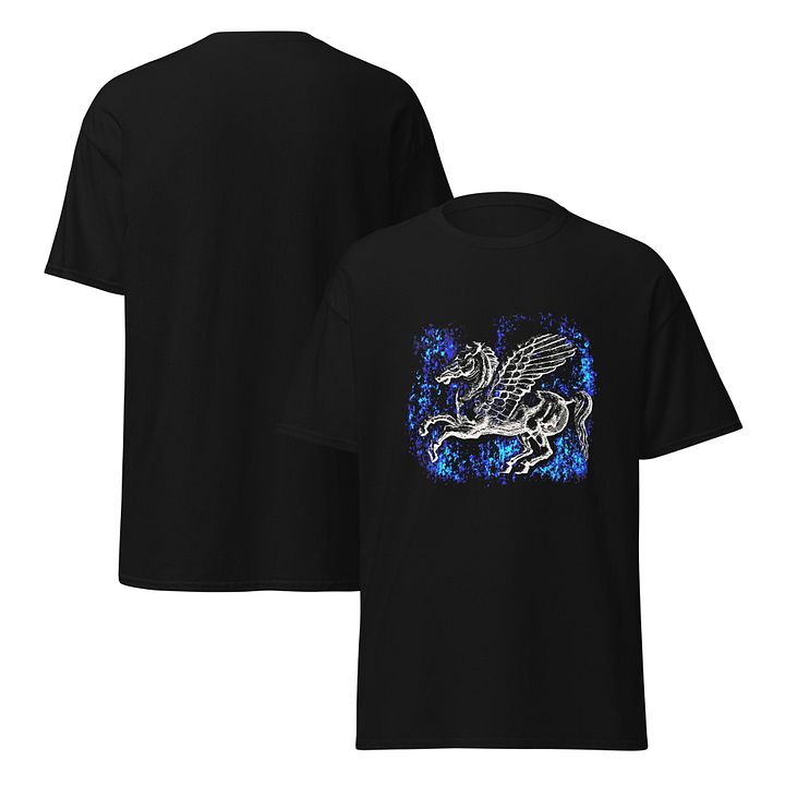 Winged Pegasus Star Shower Greek mythology, Black T-Shirt product image (2)