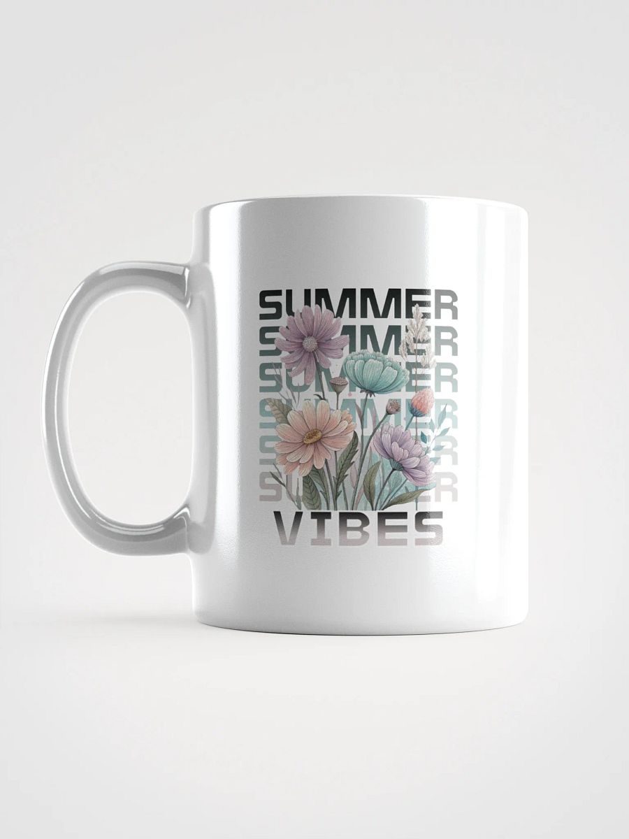 Summer Vibes Boho Flowers Blooms White Glossy Mug product image (1)