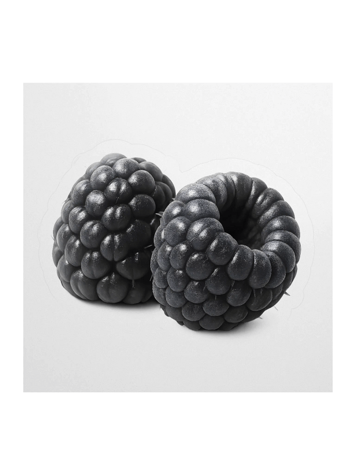 Black Matte Raspberries Sticker product image (1)