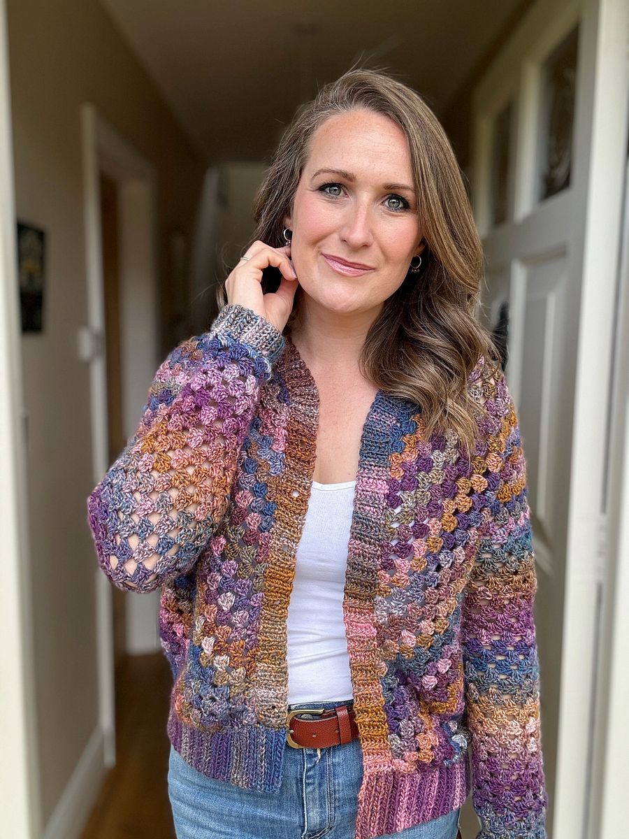 Top Down Crochet Granny Stitch Cardigan Pattern Adult Sizes product image (10)