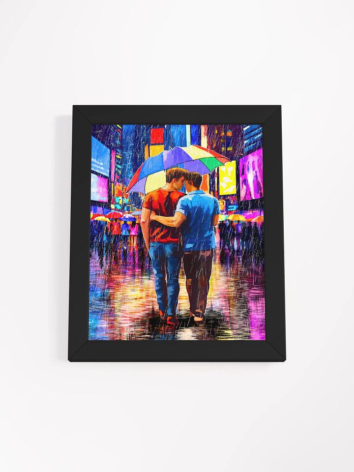 Rain In Times Square - Gay Couple Art Framed Poster product image (11)