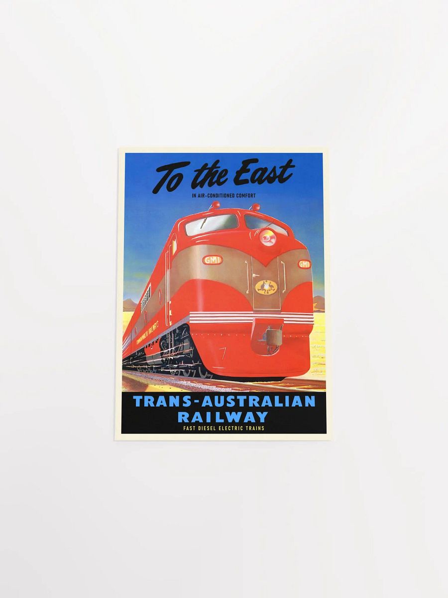 Trans-Australian Railway, 1950s — retro train poster, vintage train art, train print, retro travel wall art product image (9)