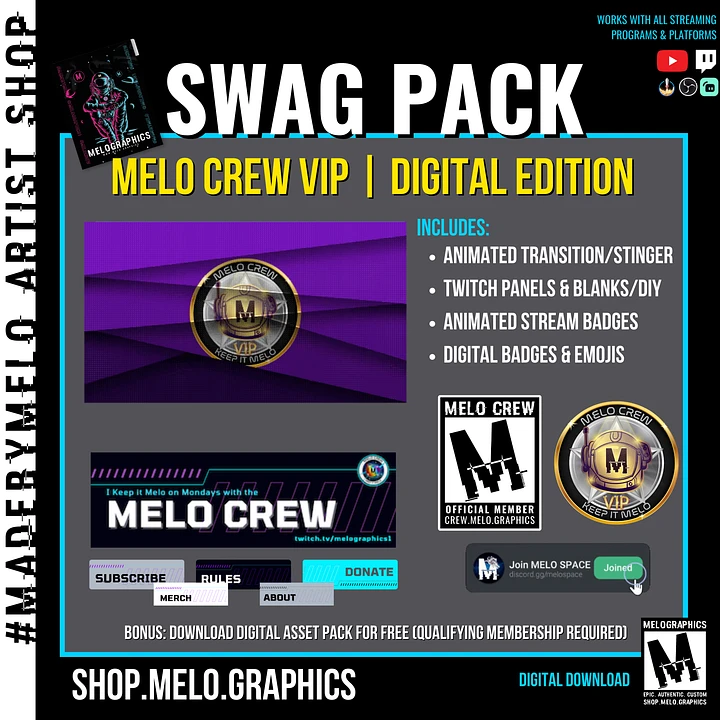 #MeloCrew Swag Pack - VIP Digital Edition | #MadeByMELO product image (1)