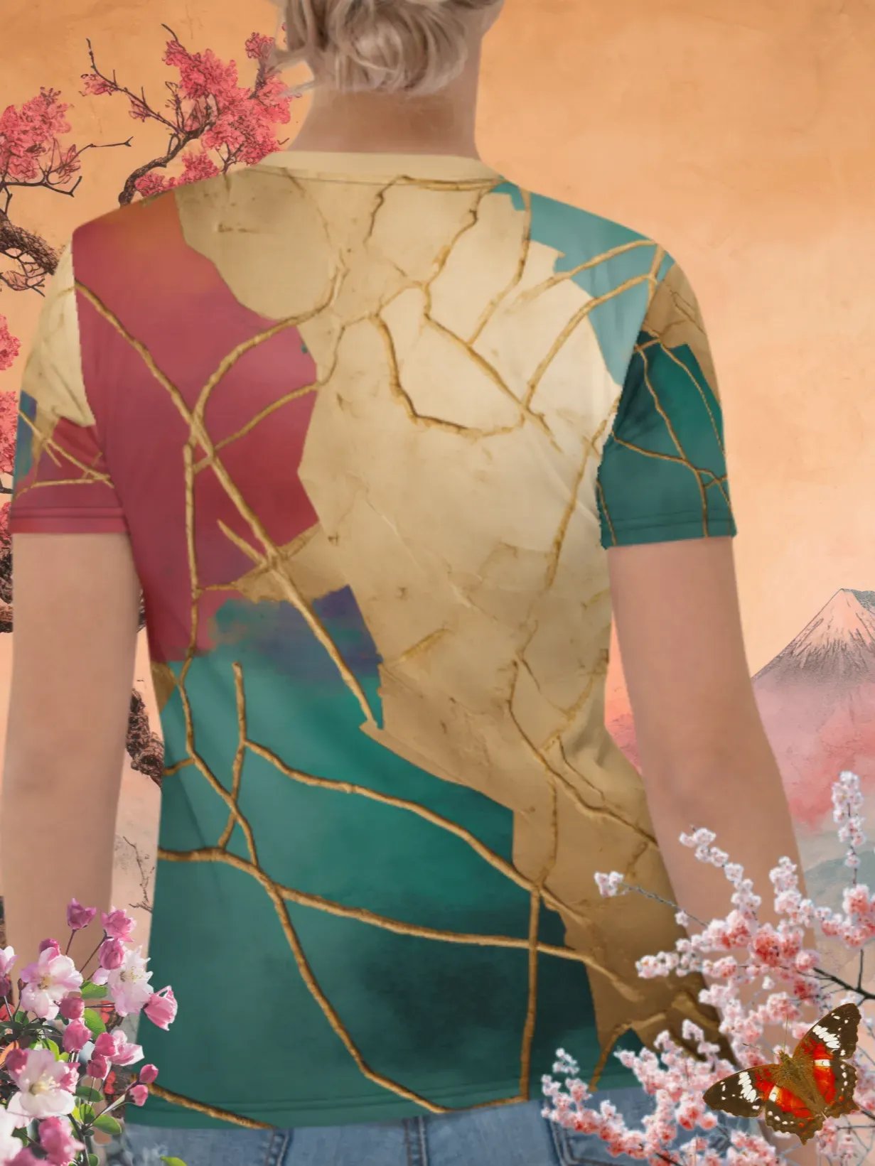 Color Fusion Kintsugi Print T-Shirt product image (4)
