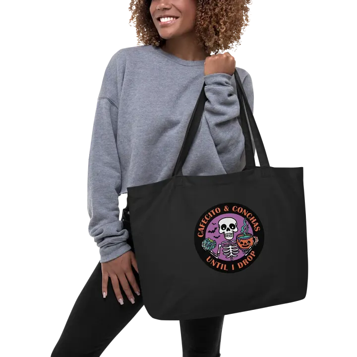 Cafecito and Conchas Halloween Skeleton Organic Cotton Tote product image (2)