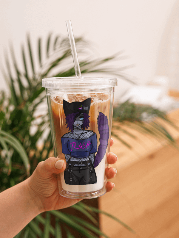 Punk Pudz Clear Plastic Tumbler w/ Straw product image (1)