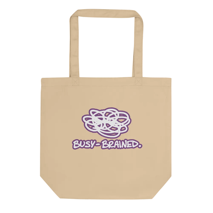 BUSY-BRAINED (lined design, #763D7D) tote bag product image (4)