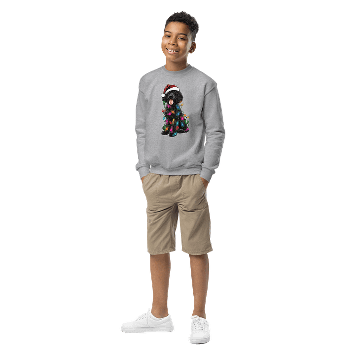 Funny Christmas Poodle(Black) Youth Sweatshirt product image (5)