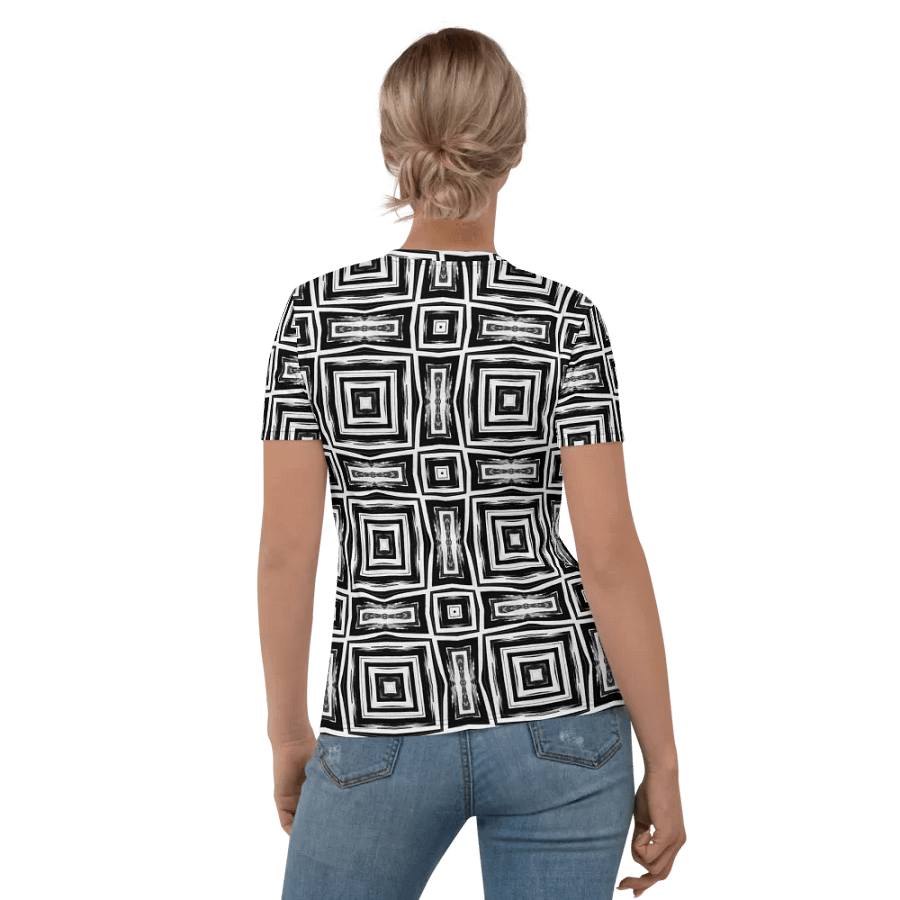 Abstract Monochrome Repeating Pattern Women's T Shirt product image (7)