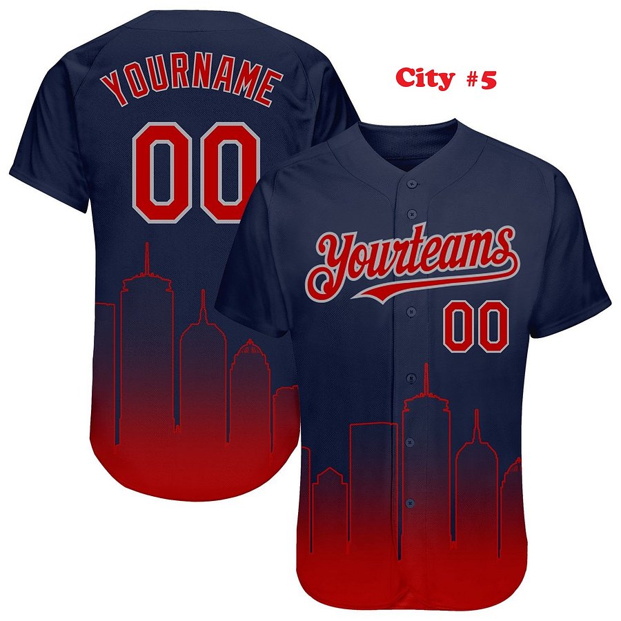 Authentic Gradient Fashion Baseball Jersey Up Down Colors City Collection, Personalized Sport Jersey, Two Tones product image (4)