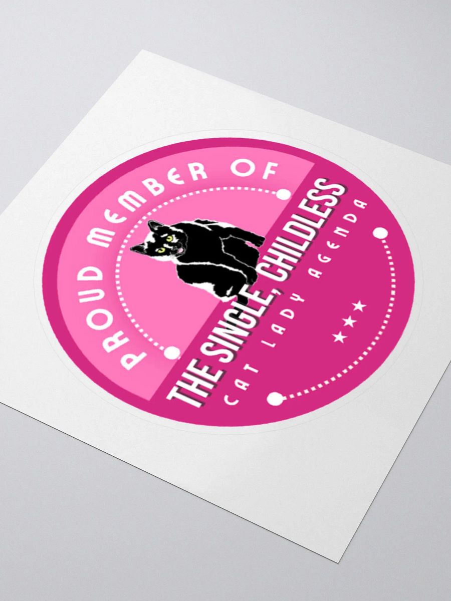 The Single, Childless, Cat Lady Agenda Pink logo Sticker product image (7)
