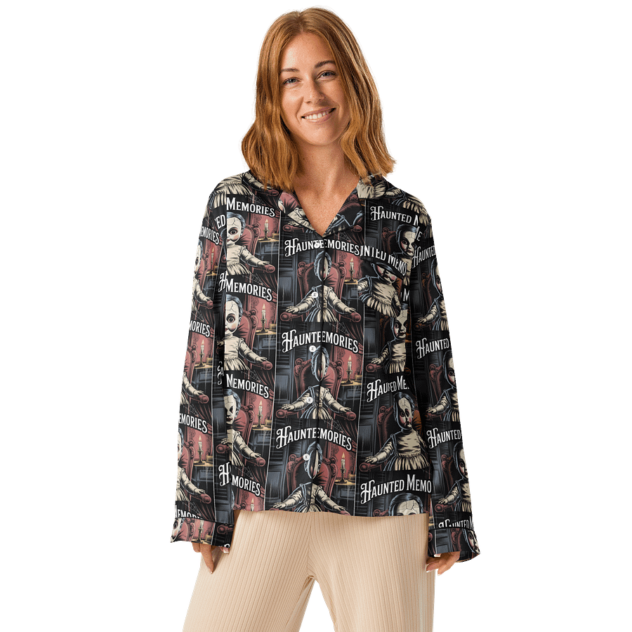 Midnight Veil Designs All-Over Print Women's Long Sleeve Pyjama Top - Haunted Memories product image (1)