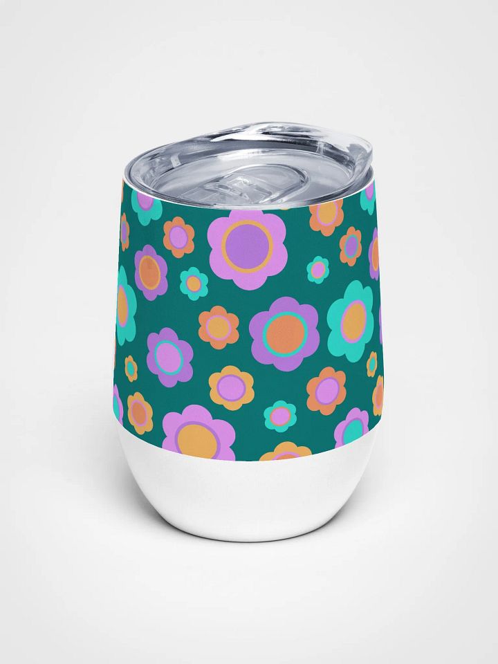 Party Time! Retro Flowers Wine Tumbler product image (2)
