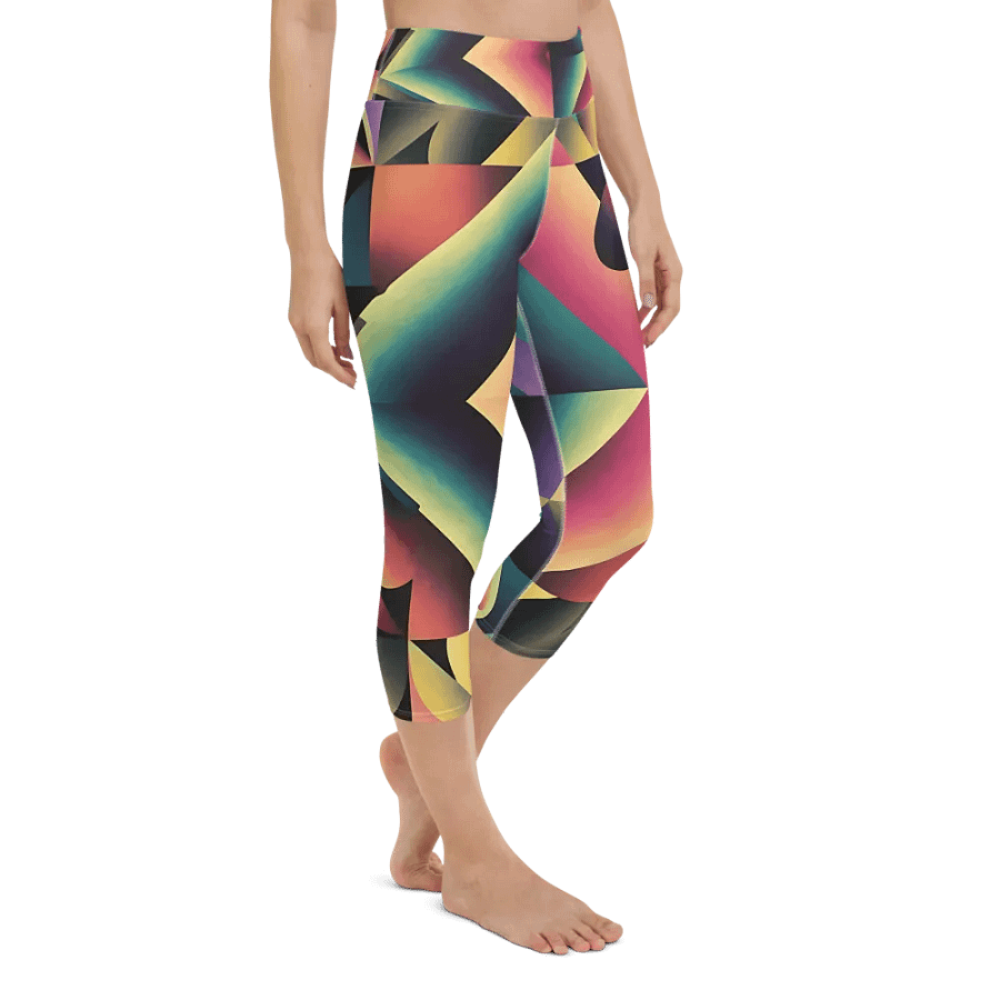Abstract Lithographic Pattern Design Yoga Capri Legging - V7 product image (3)