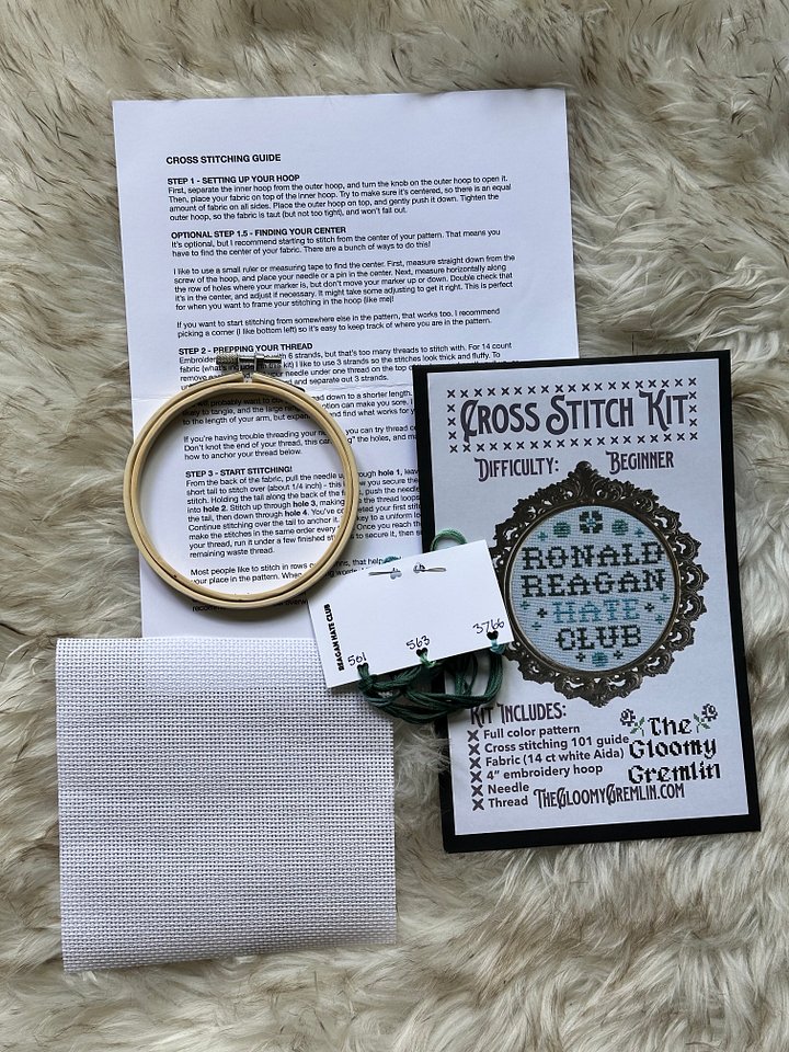 Reagan Hate Club - Cross Stitch Kit product image (2)