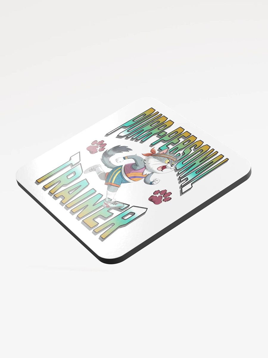 Purr Personal Trainer Cat Cork Coaster product image (4)