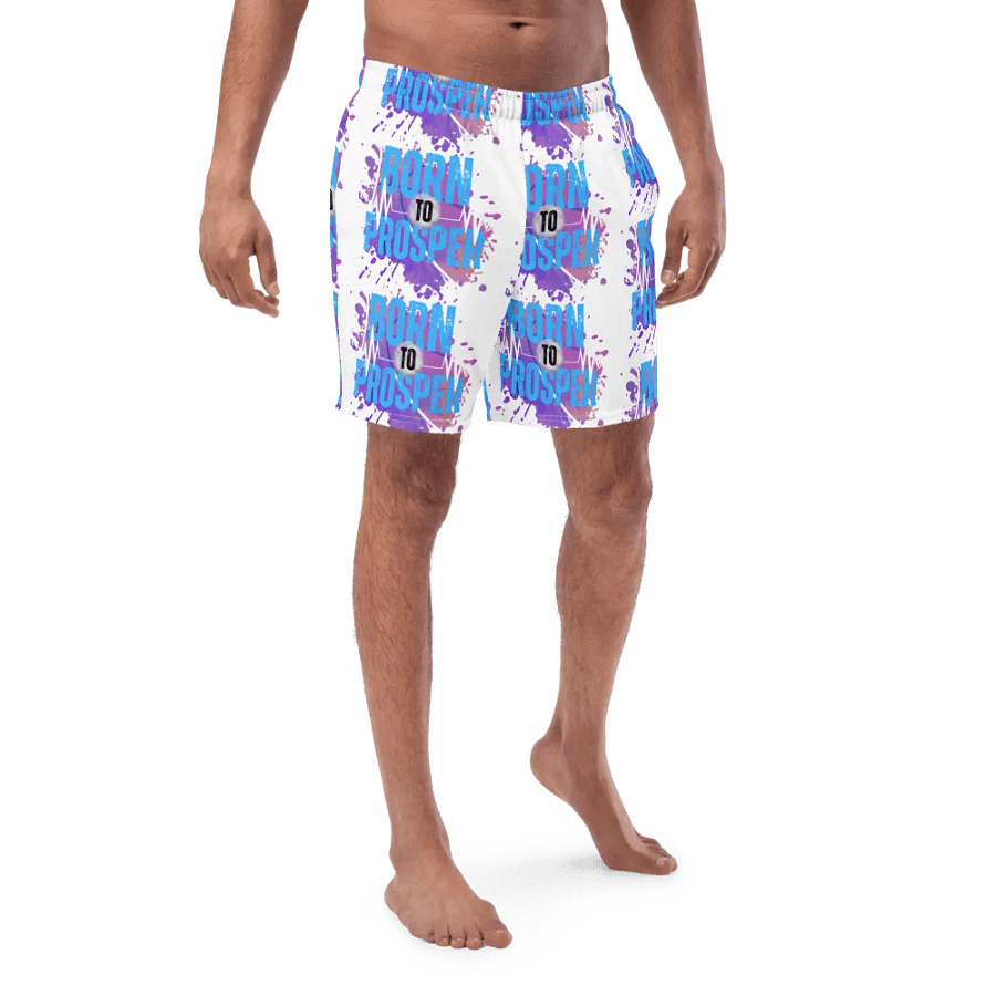 Born to Prosper All-Over Swim Trunks product image (1)