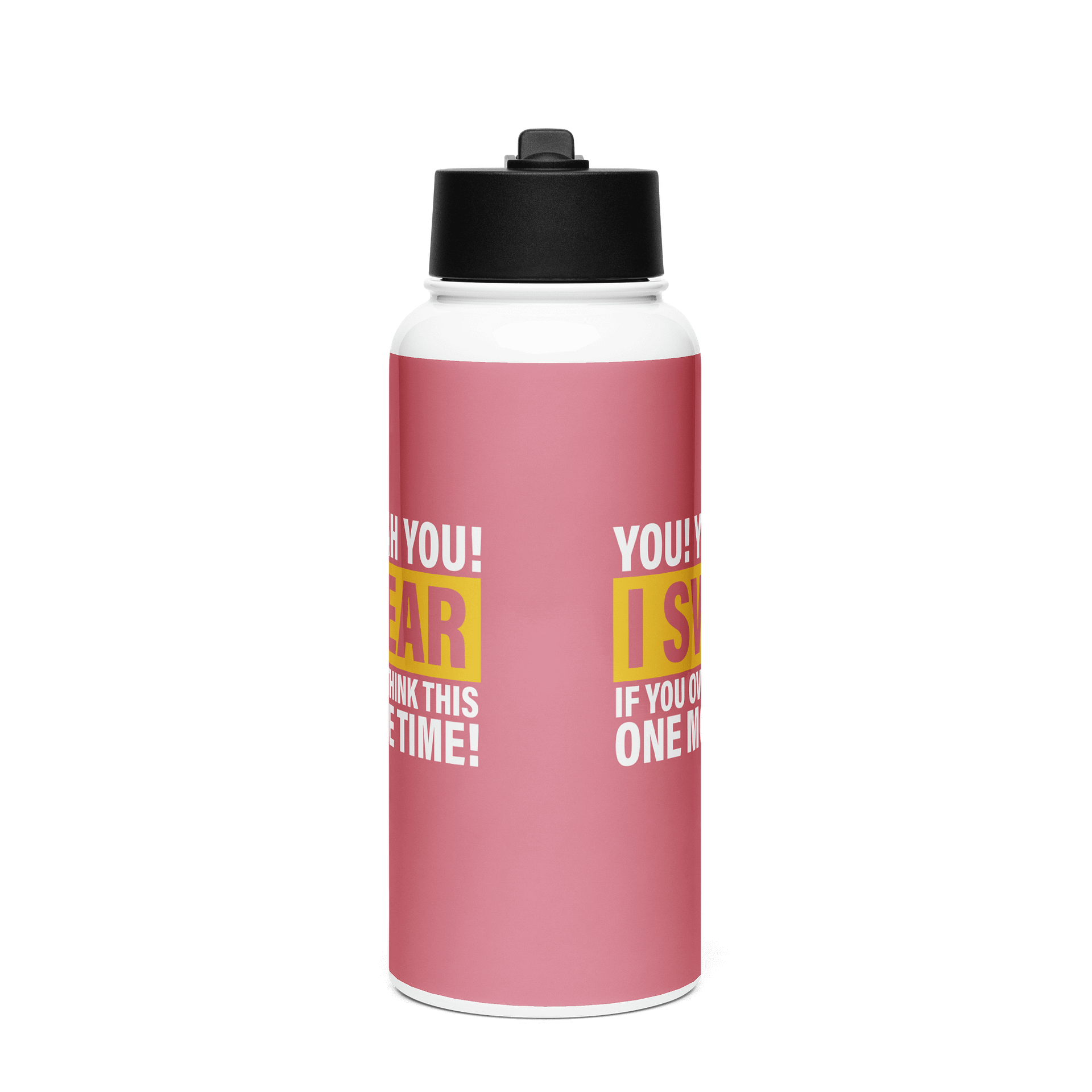 "Overthink" Stainless Steel Water Bottle (Pink) product image (4)