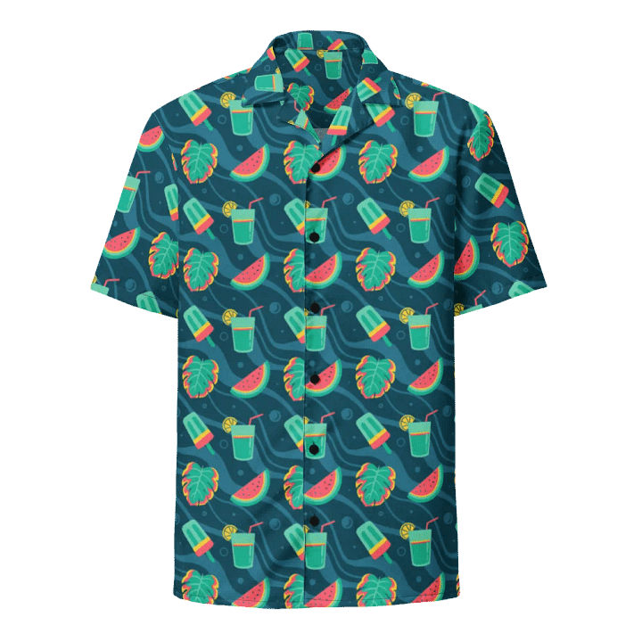 Summer Watermelon Cocktail Hawaiian Shirt product image (1)
