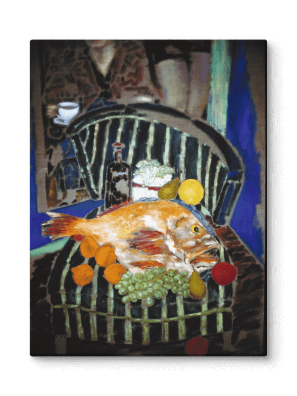 Still Life on Striped Chair (1988) on canvas (30" x 40") product image (2)