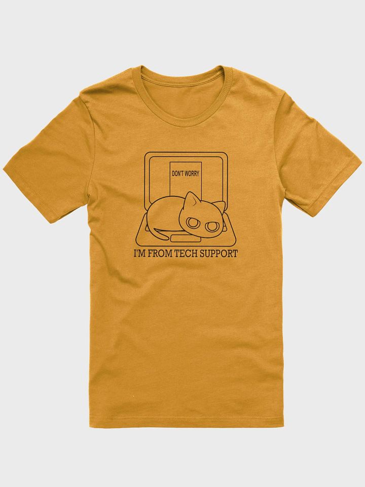 Cat on Laptop Unisex Tee, Black Print product image (1)